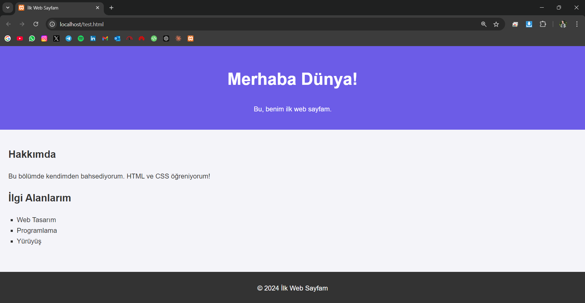 HTML ve CSS ile İlk Web Sayfanı Yap